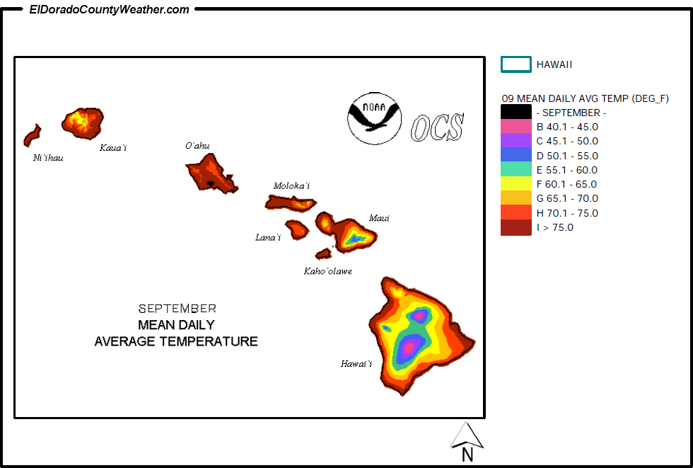 Hawaii September Annual Mean Daily Average Temperature